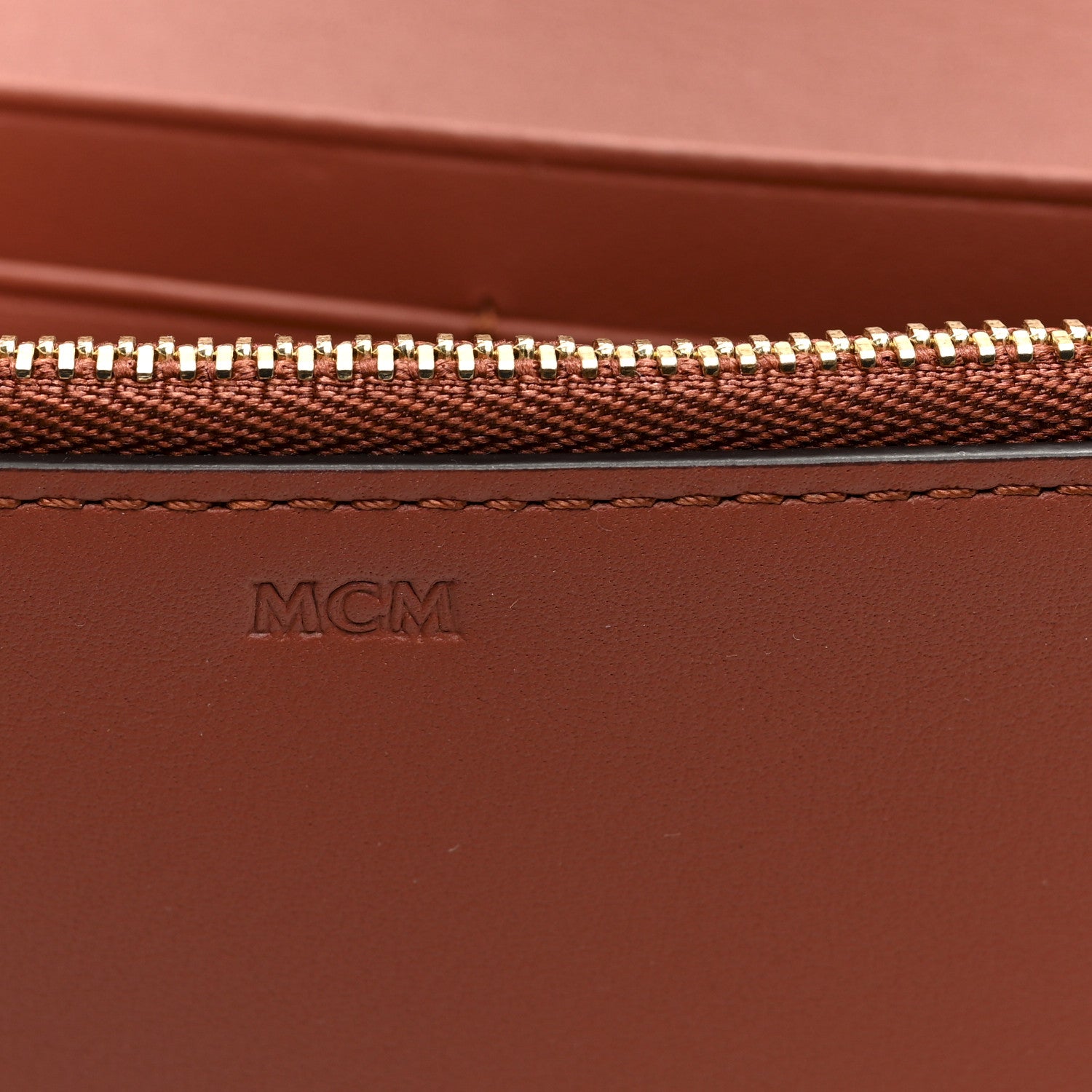 MCM Calfskin Large Diamond Wallet On Chain  Coconut Shell Brown 6 of 10