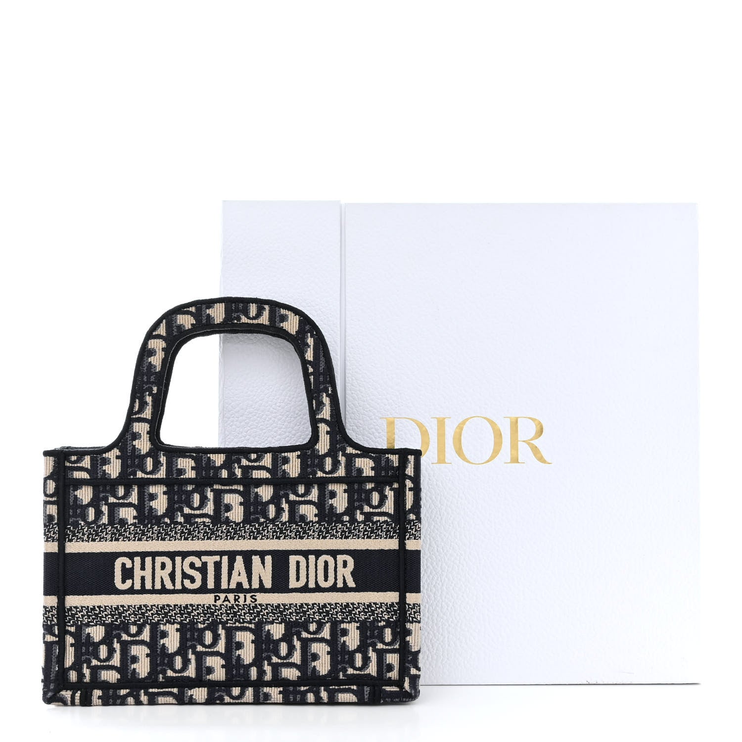 Christian Dior Oblique Mini Book Tote Blue Multicolor 12 of 12