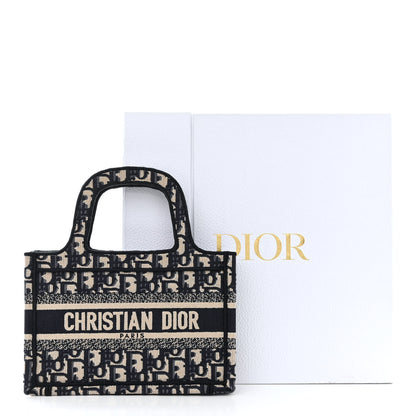 Christian Dior Oblique Mini Book Tote Blue Multicolor 12 of 12