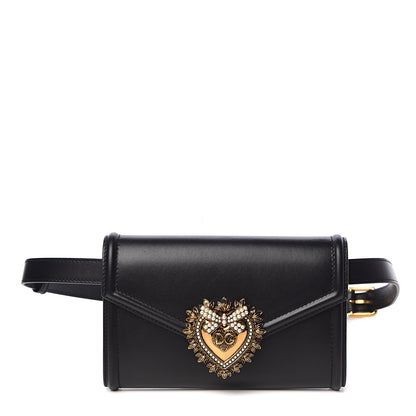 Dolce & Gabbana Agnello Vitello Devotion Belt Bag Black 1 of 12