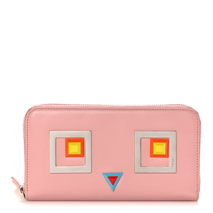 Fendi Vitello Century Hypnoteyes Zip Around Wallet Bubblegum 1 of 14