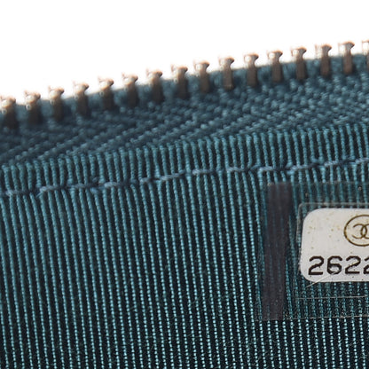 Chanel Caviar Quilted Classic Flat Wallet Pouch Dark Turquoise 7 of 8
