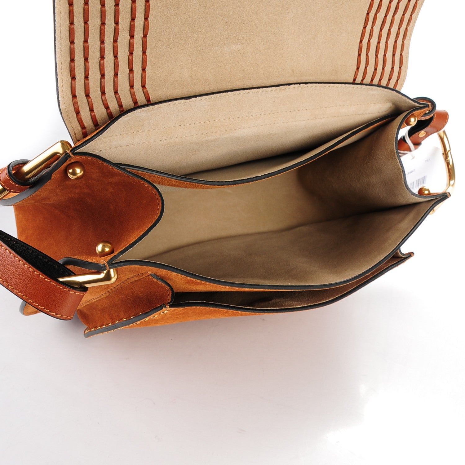 Chloe Suede Braided Medium Hudson Double Carry Shoulder Bag Caramel 5 of 7