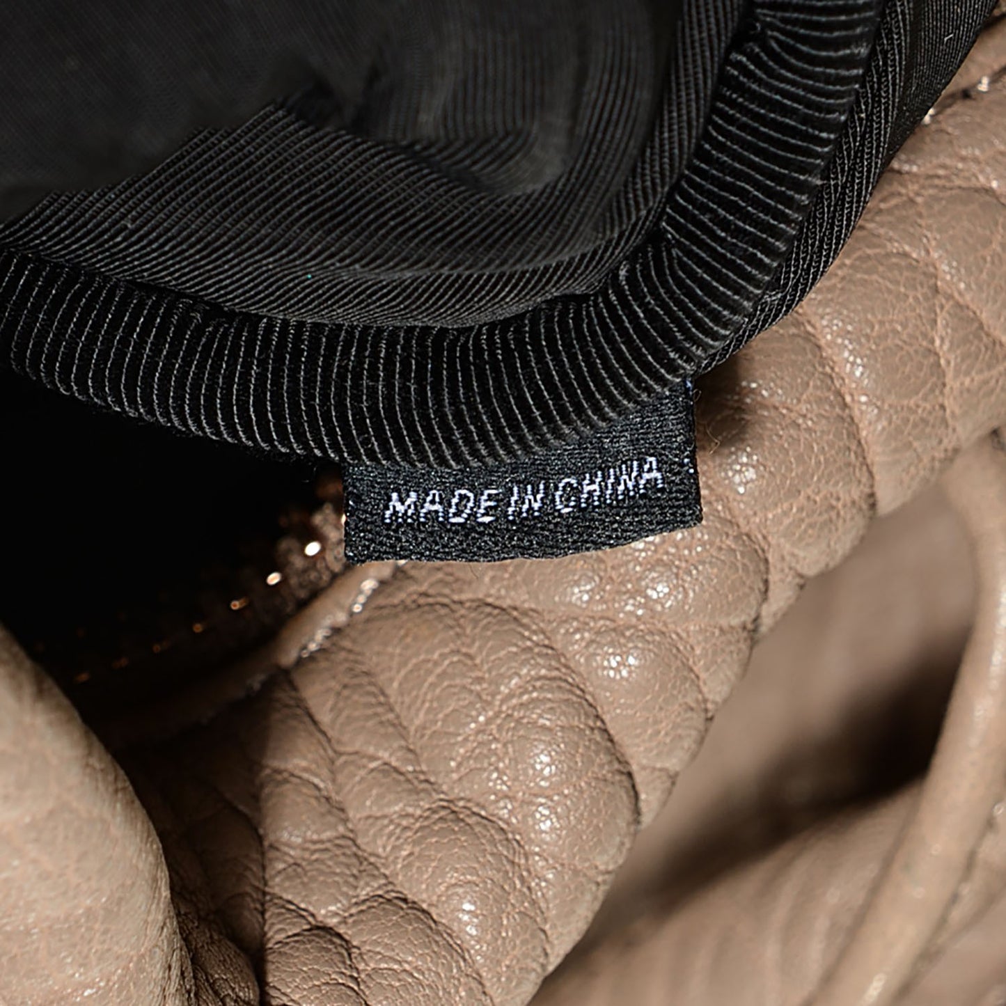 Pebbled Lambskin Rocco Latte Rose Gold Hardware