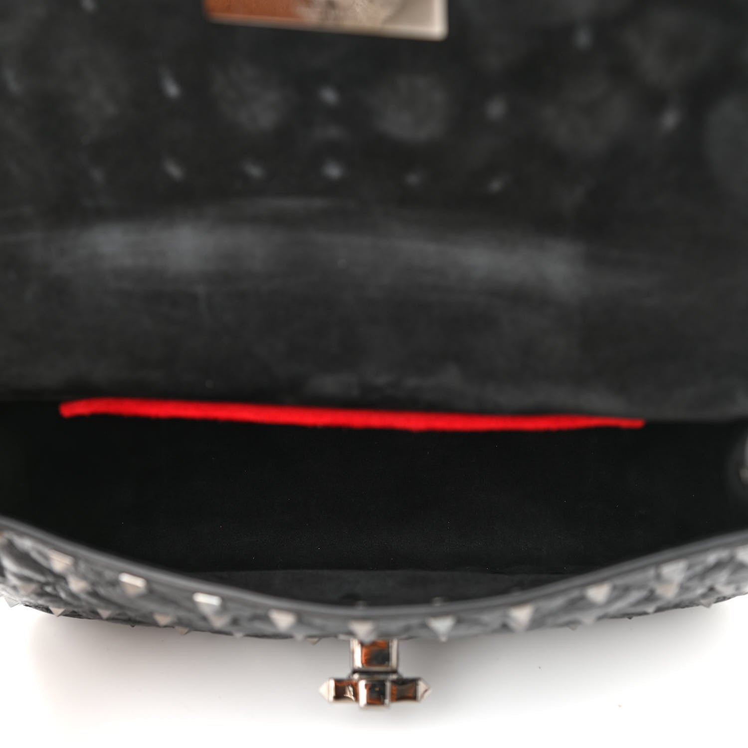 Valentino Garavani Craquele Nappa Small Rockstud Spike Shoulder Bag Black 4 of 6