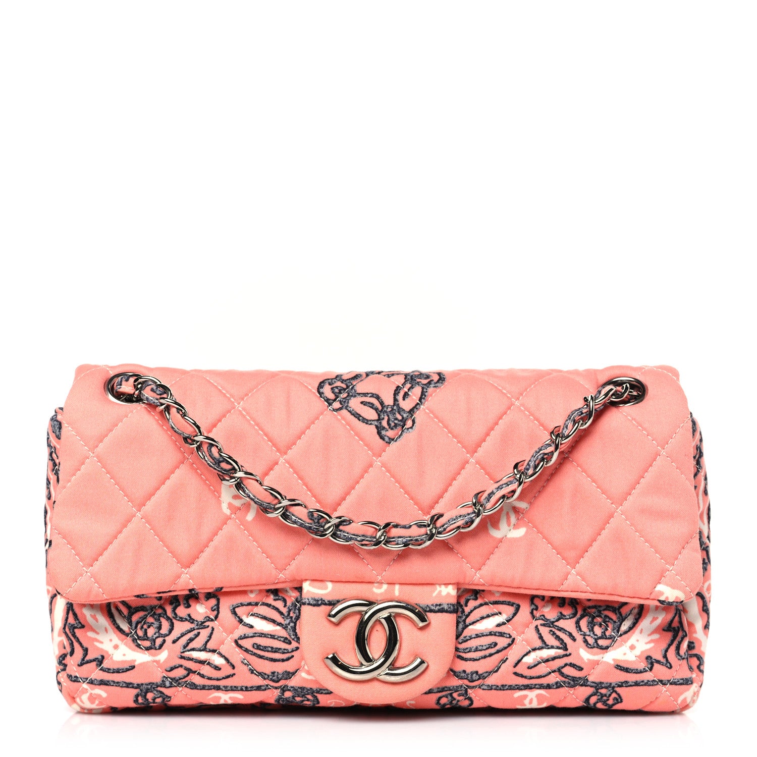 Chanel Cotton Quilted Small Bandana Single Flap Pink 1 of 10
