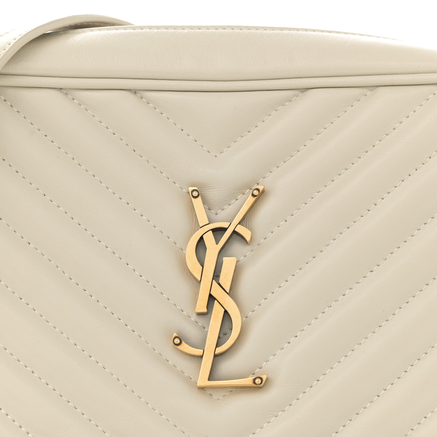 Saint Laurent Calfskin Matelasse Monogram Lou Camera Bag Crema Soft 8 of 14