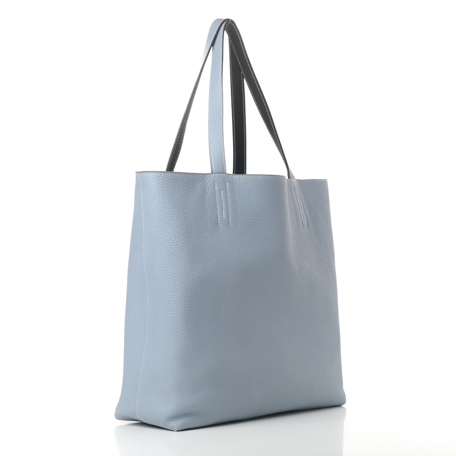 Hermes Taurillon Clemence Double Sens 36 Reversible Tote Bleu Lin Bleu Obscur 4 of 16