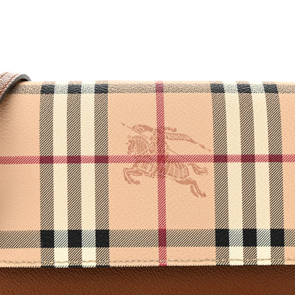 Burberry Calfskin Haymarket Check Hayes Crossbody Bright Toffee 7 of 9