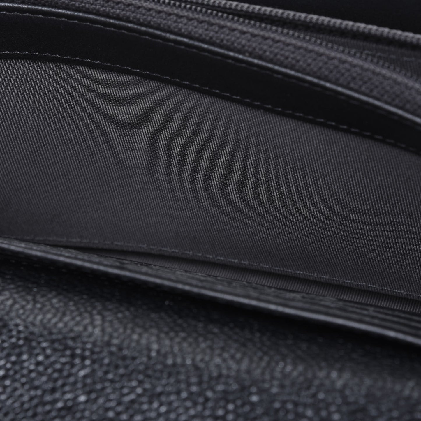 Metallic Caviar Quilted Large Flap Wallet Charcoal