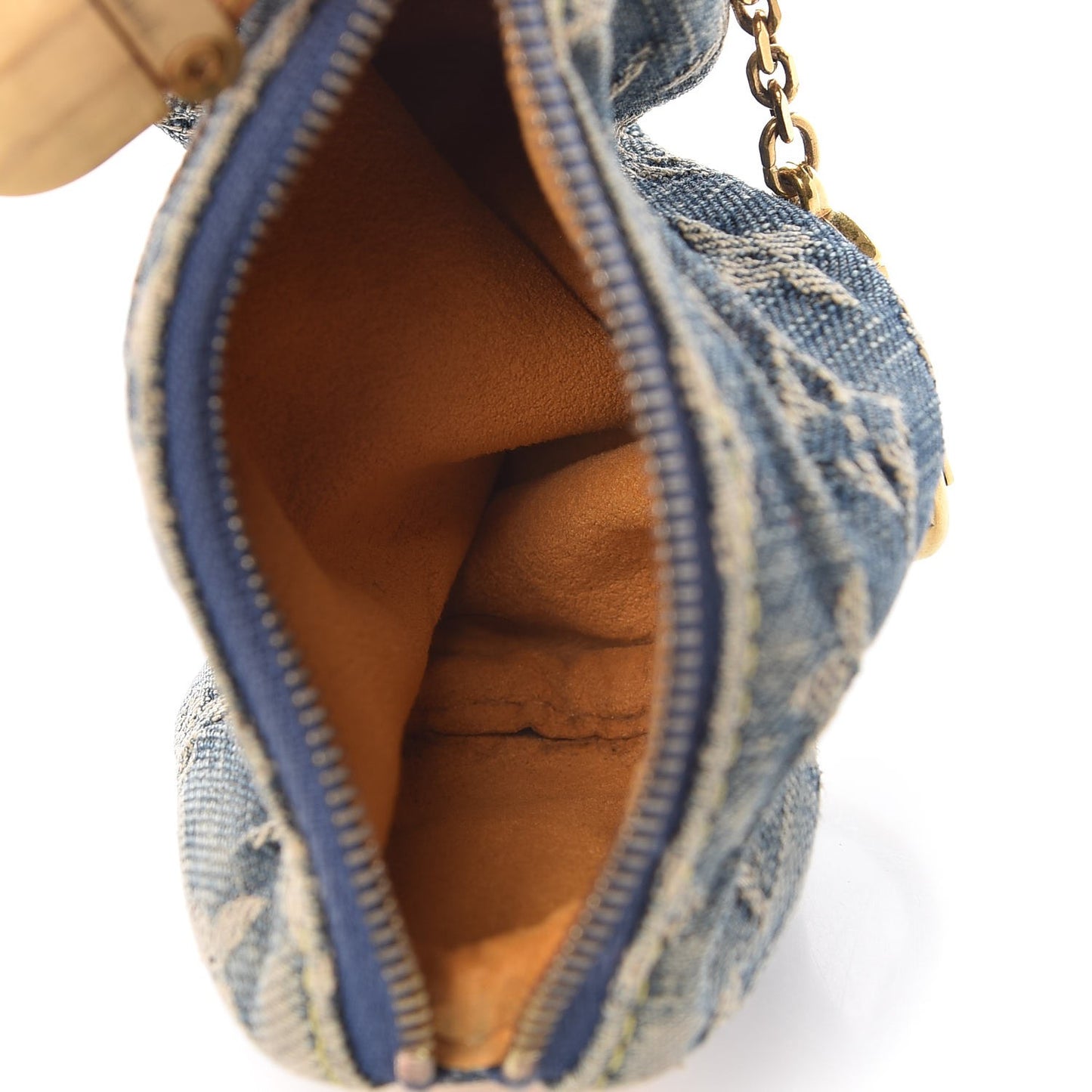 Monogram Denim Pochette Speedy PM Key Holder Blue