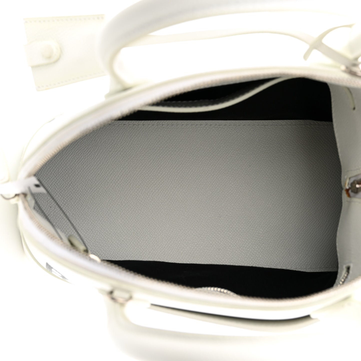 Grained Calfskin XXS Ville Top Handle Bag White Black