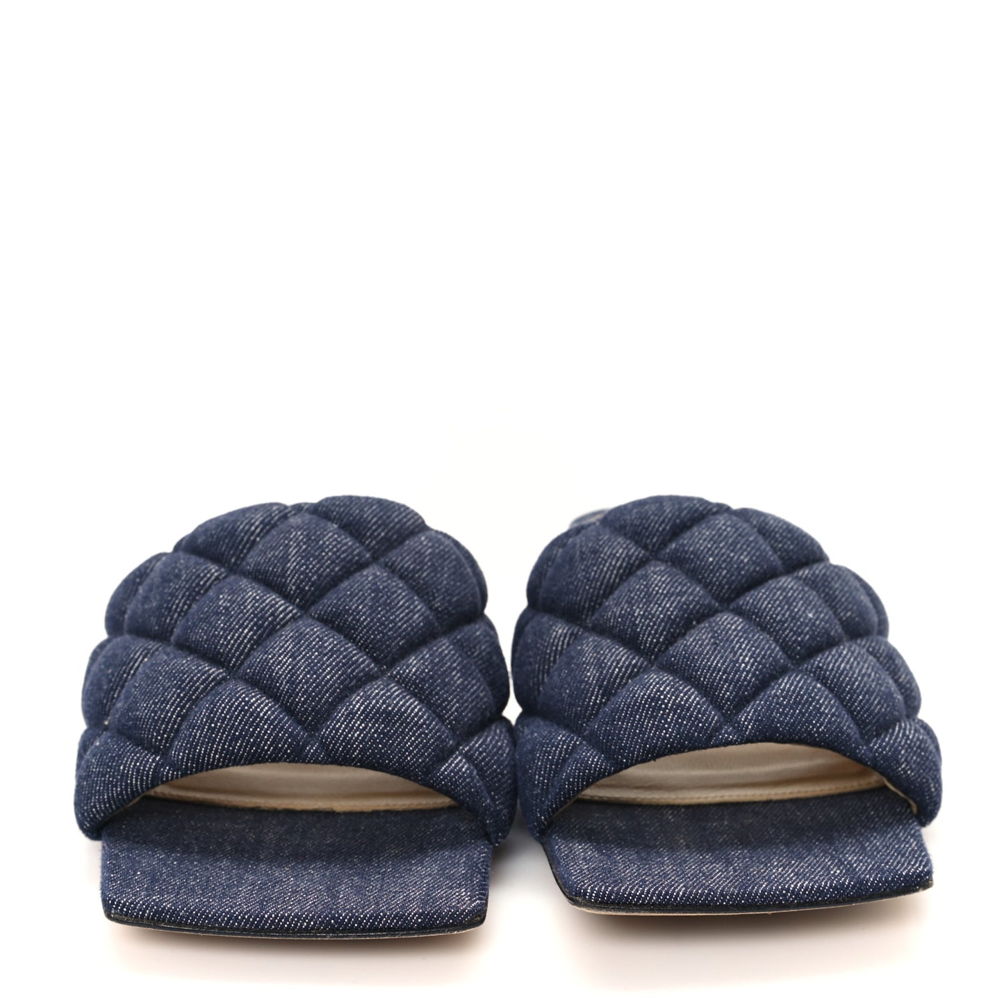 Denim Matelasse Padded Flat Sandals 37 Indigo