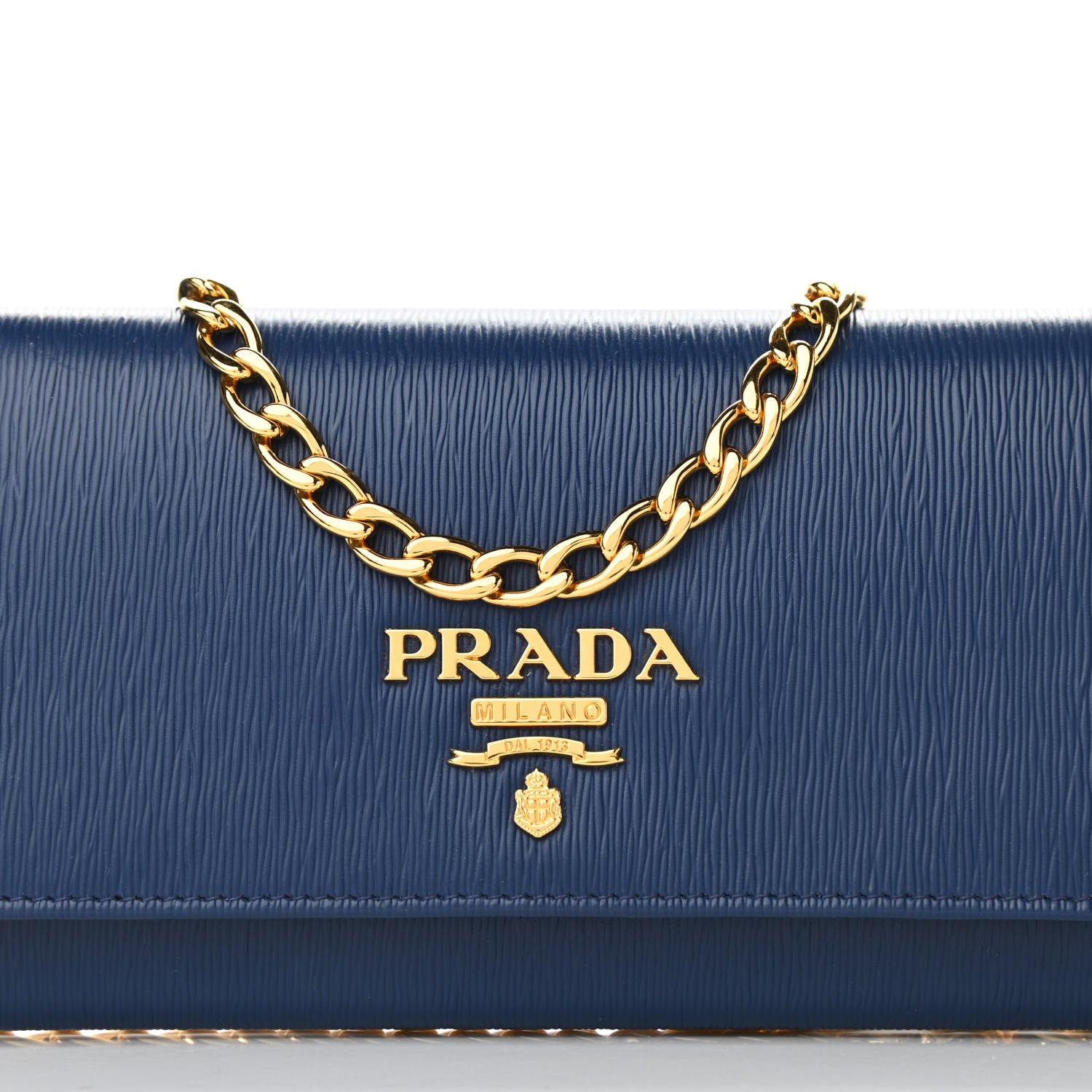 Prada Vitello Move Chain Wallet Bleuette 9 of 9