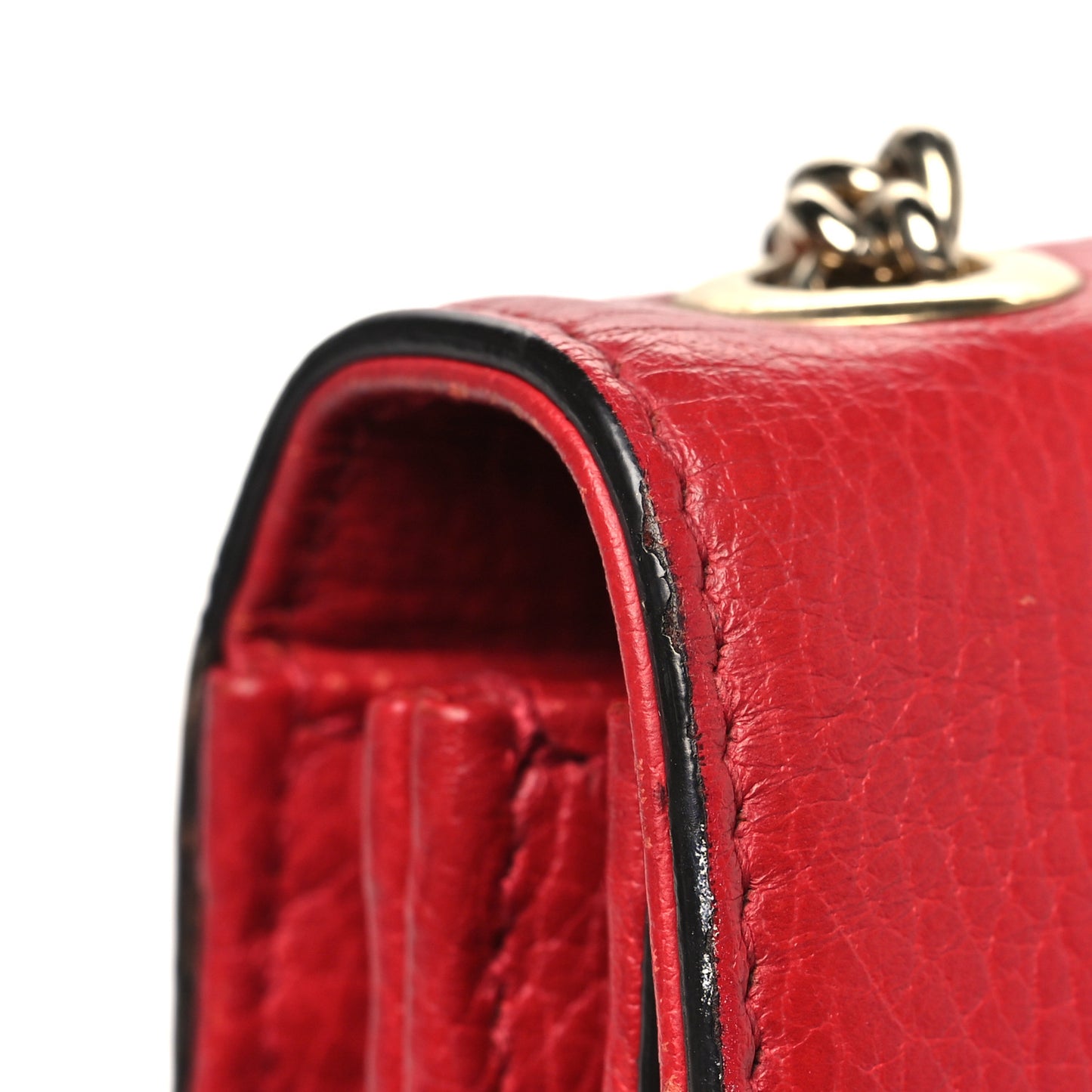 Dollar Calfskin Small Interlocking G Shoulder Bag Red