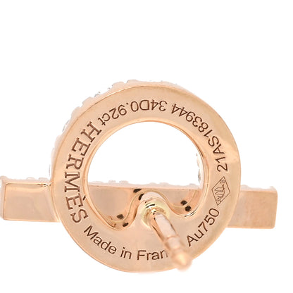 Hermes 18K Rose Gold Diamond Finesse Earrings 4 of 5