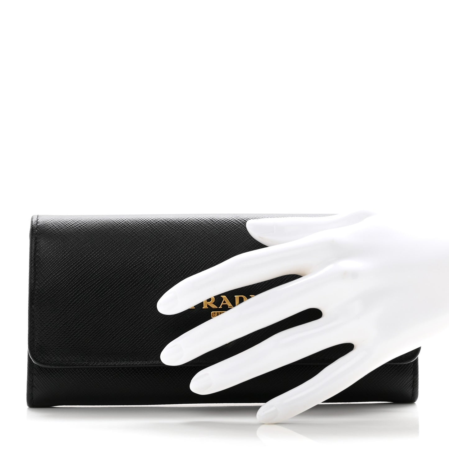 Saffiano Continental Flap Wallet Black Ibisco