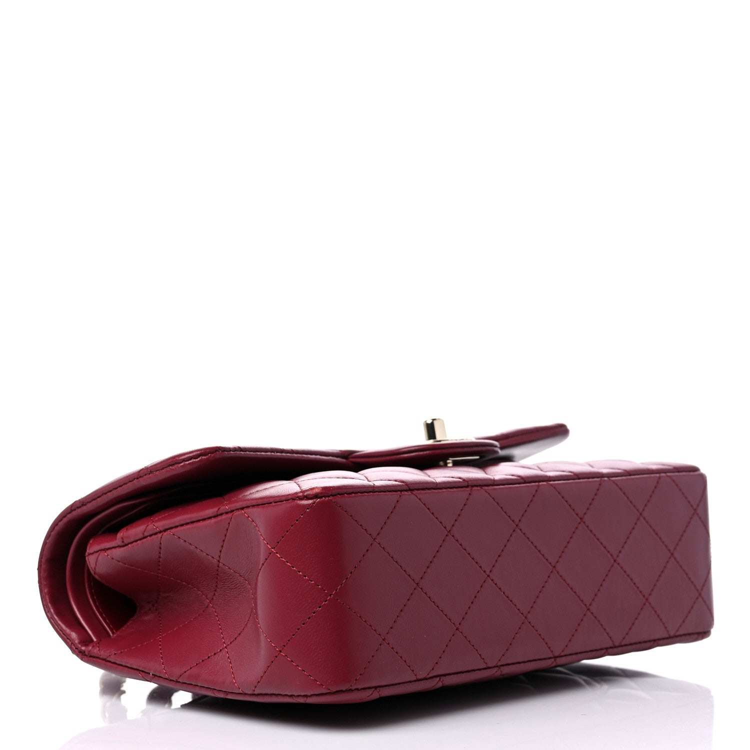 Chanel Lambskin Quilted Small Double Flap Burgundy 4 of 11