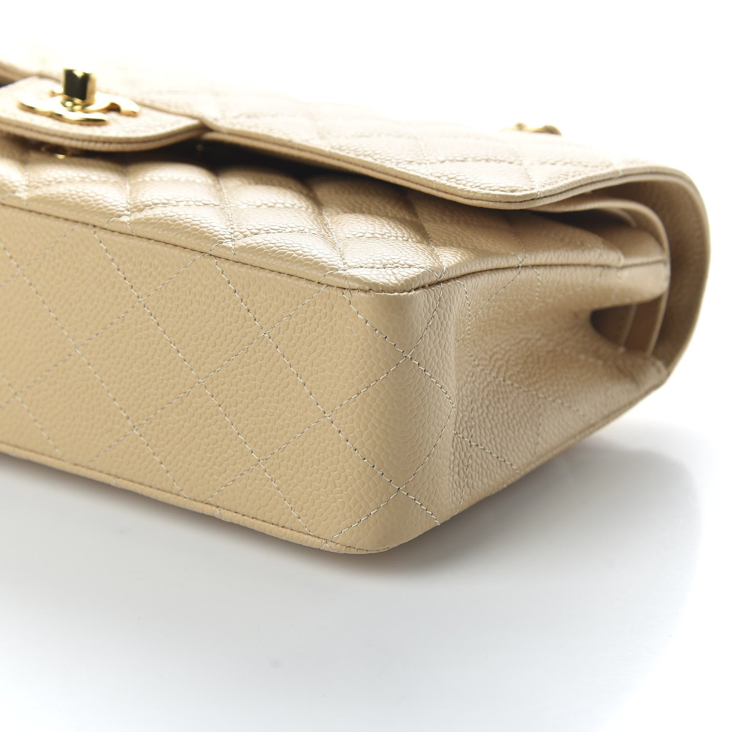 Chanel Caviar Quilted Medium Double Flap Beige 7 of 11