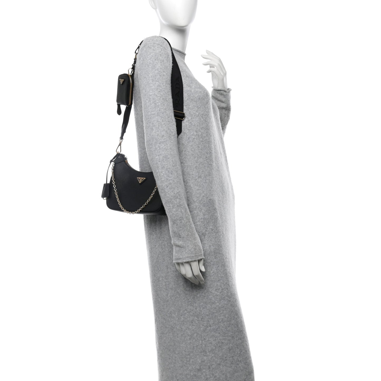 Saffiano Lux Re-Edition 2005 Shoulder Bag Black