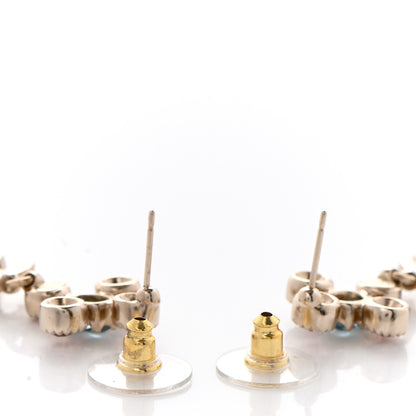 Chanel Crystal CC Drop Earrings Pink Blue Gold 3 of 4