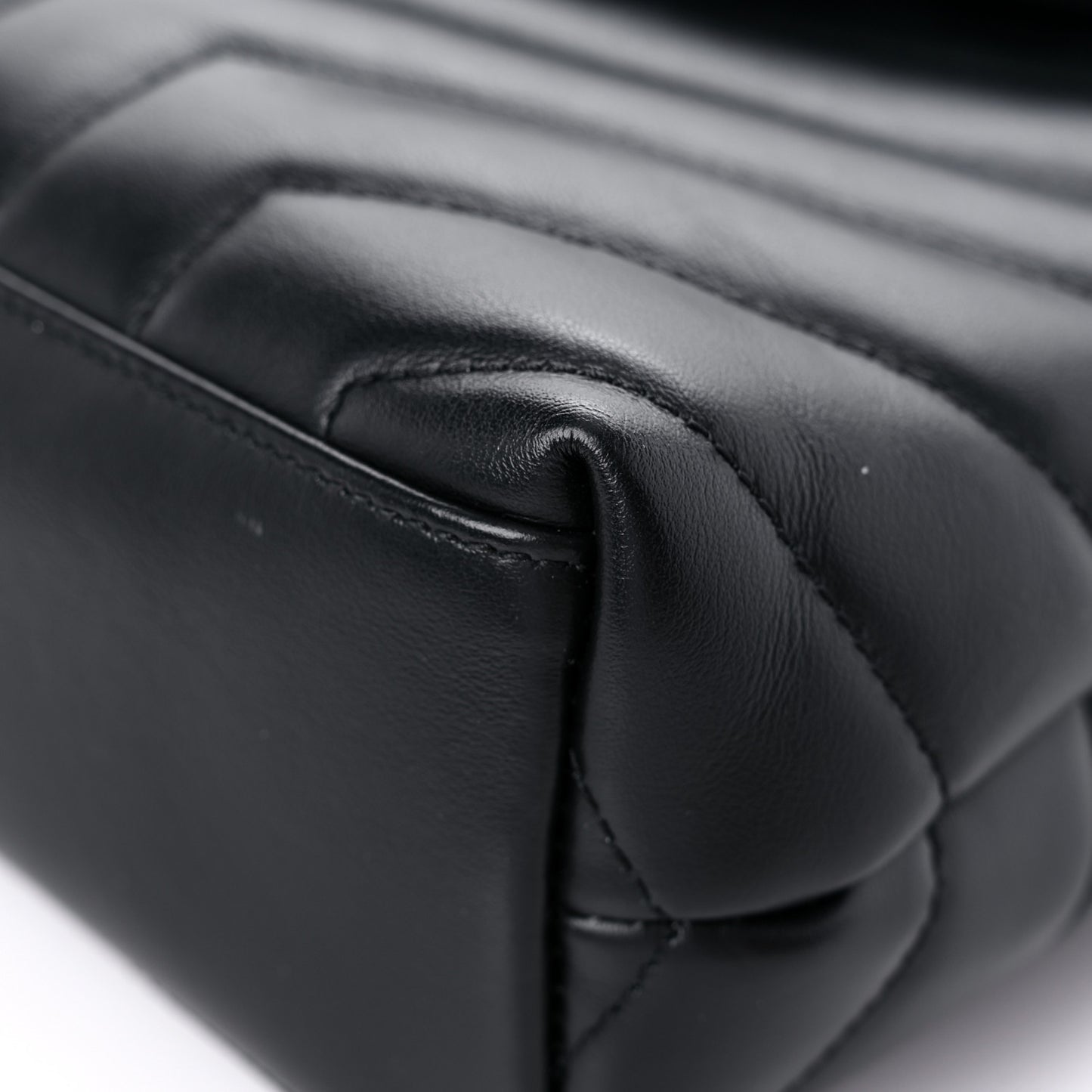 Calfskin Y Quilted Monogram Monochrome Small Loulou Chain Satchel Black