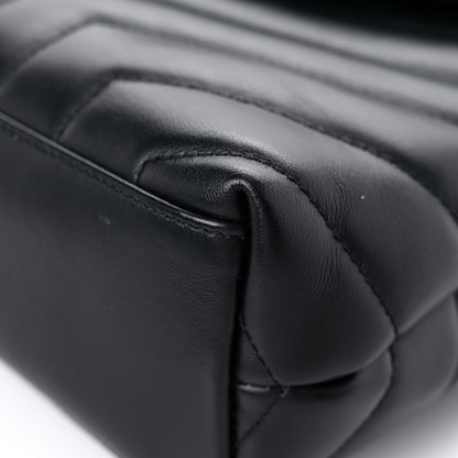 Saint Laurent Calfskin Y Quilted Monogram Monochrome Small Loulou Chain Satchel Black 9 of 21