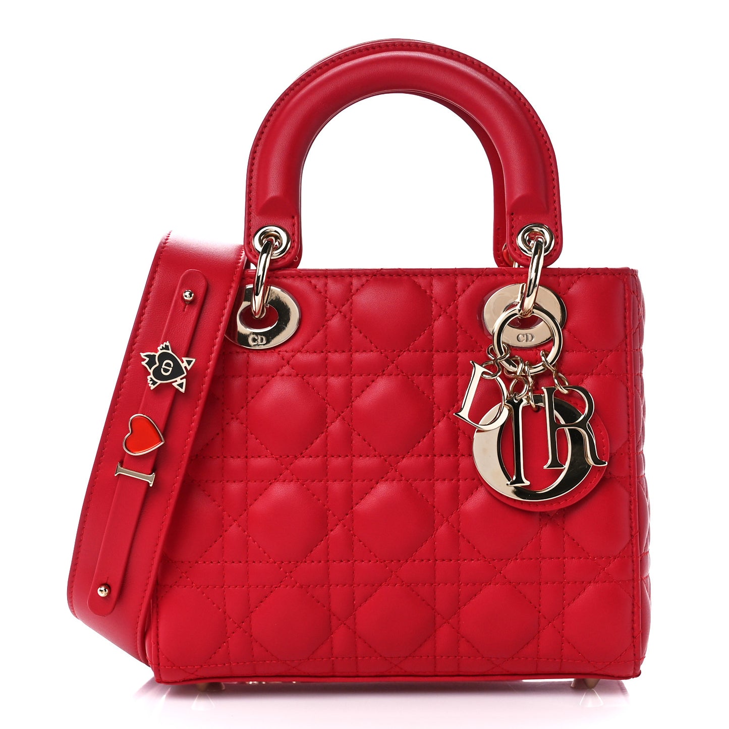 Lambskin Cannage Small My ABCDior Lady Dior Red