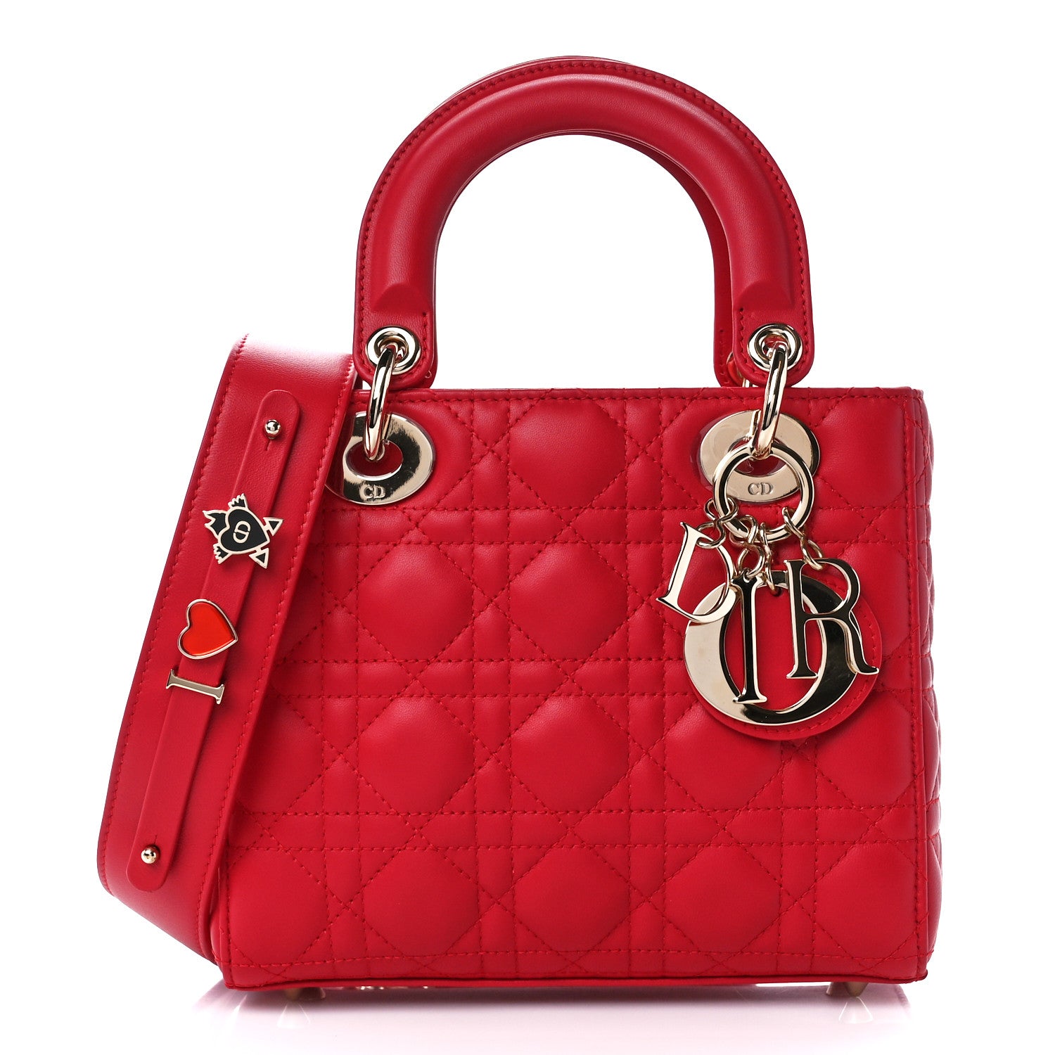 Christian Dior Lambskin Cannage Small My ABCDior Lady Dior Red 1 of 10