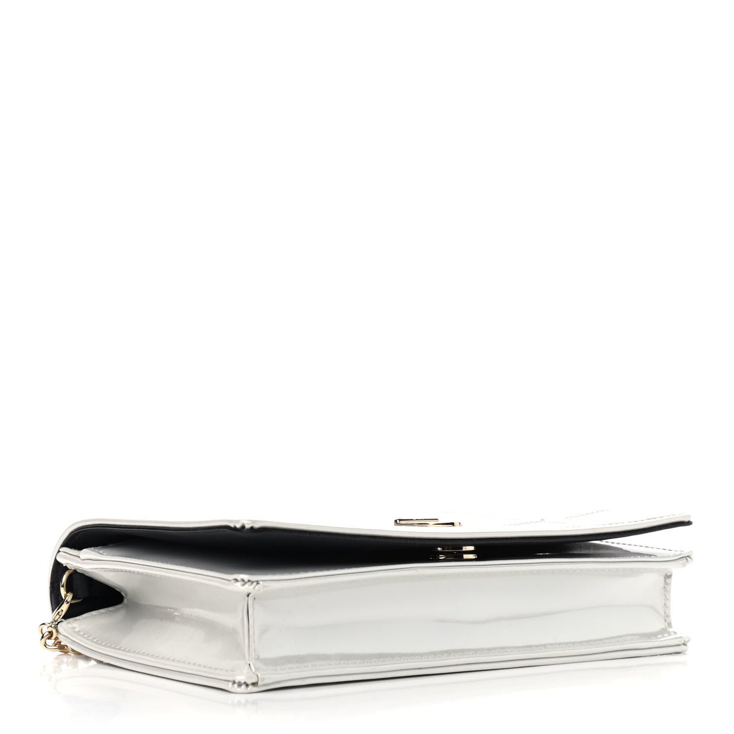Patent Micro-Cannage Diorama Wallet on Chain Pouch White