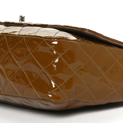 Chanel Patent Quilted Jumbo Single Flap Brown 11 of 16