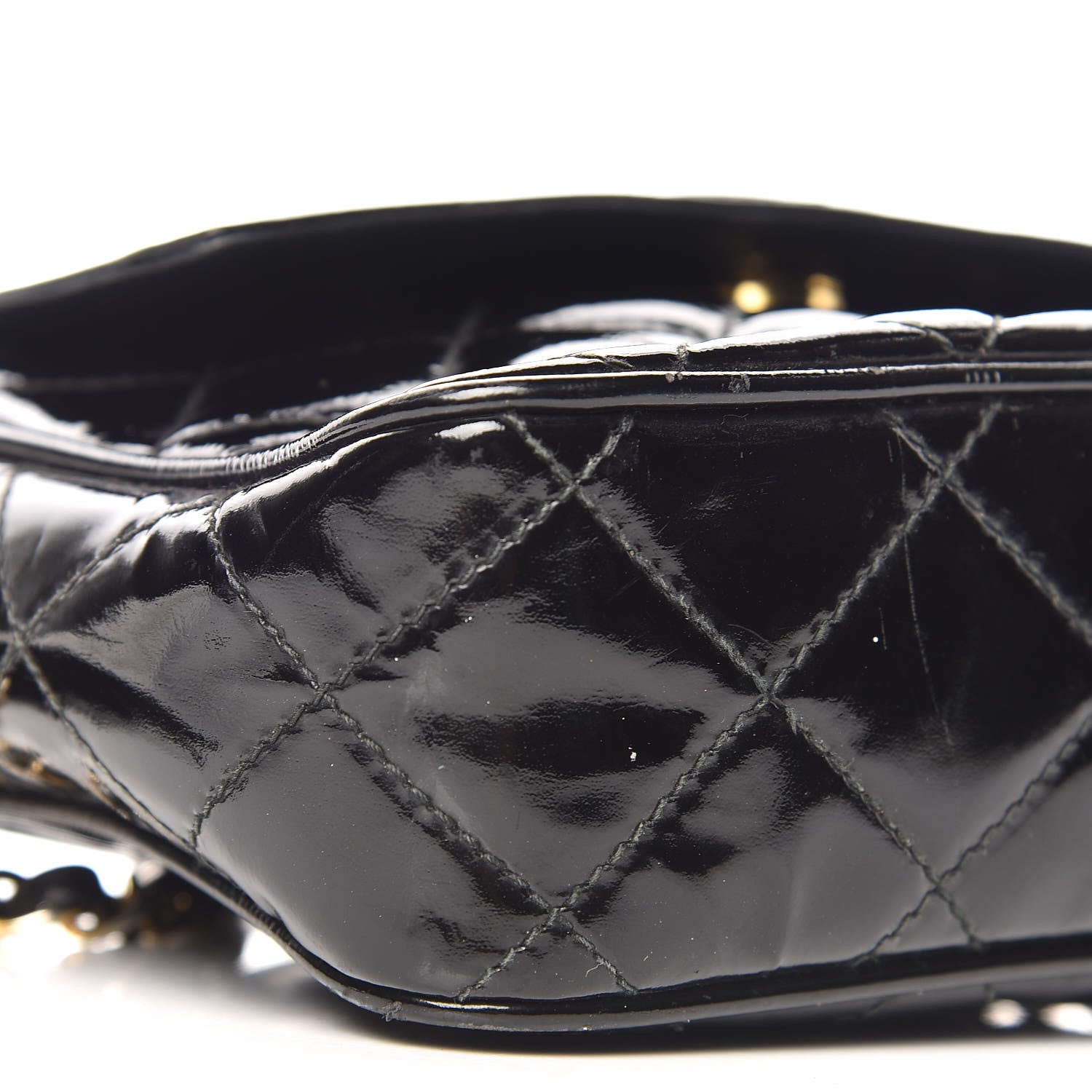 Chanel Patent Quilted Tassel Camera Case Black 12 of 15