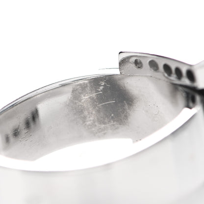 Hermes 18K White Gold Diamond Buckle Ring 51 5.75 6 of 6