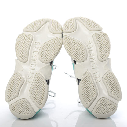 Balenciaga Fabric Mesh Womens Triple S Sneakers 37 White Green Grye 5 of 8