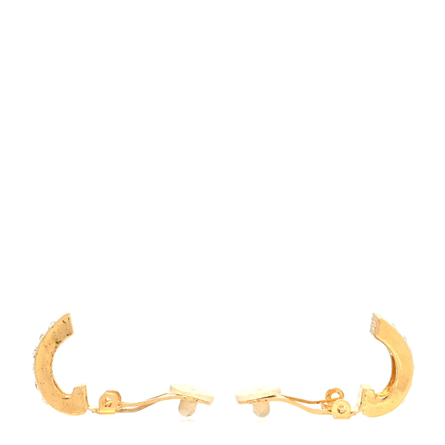 Metal Crystal Radiating Sun Clip On Earrings Gold