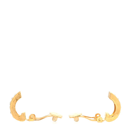 Saint Laurent Metal Crystal Radiating Sun Clip On Earrings Gold 3 of 4