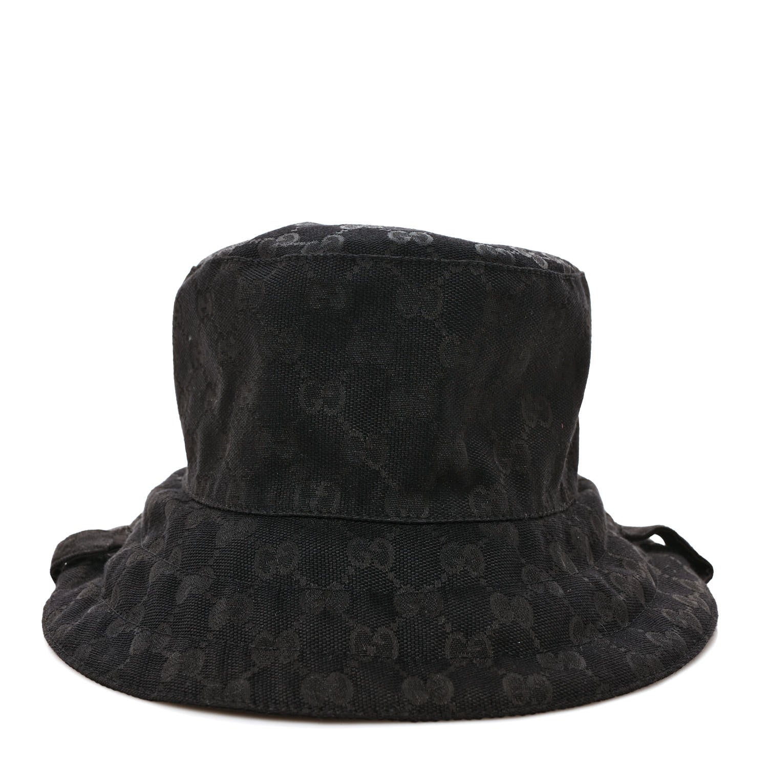 Gucci Canvas Nylon Monogram Reversible Self-Tie Bucket Hat Black 3 of 8