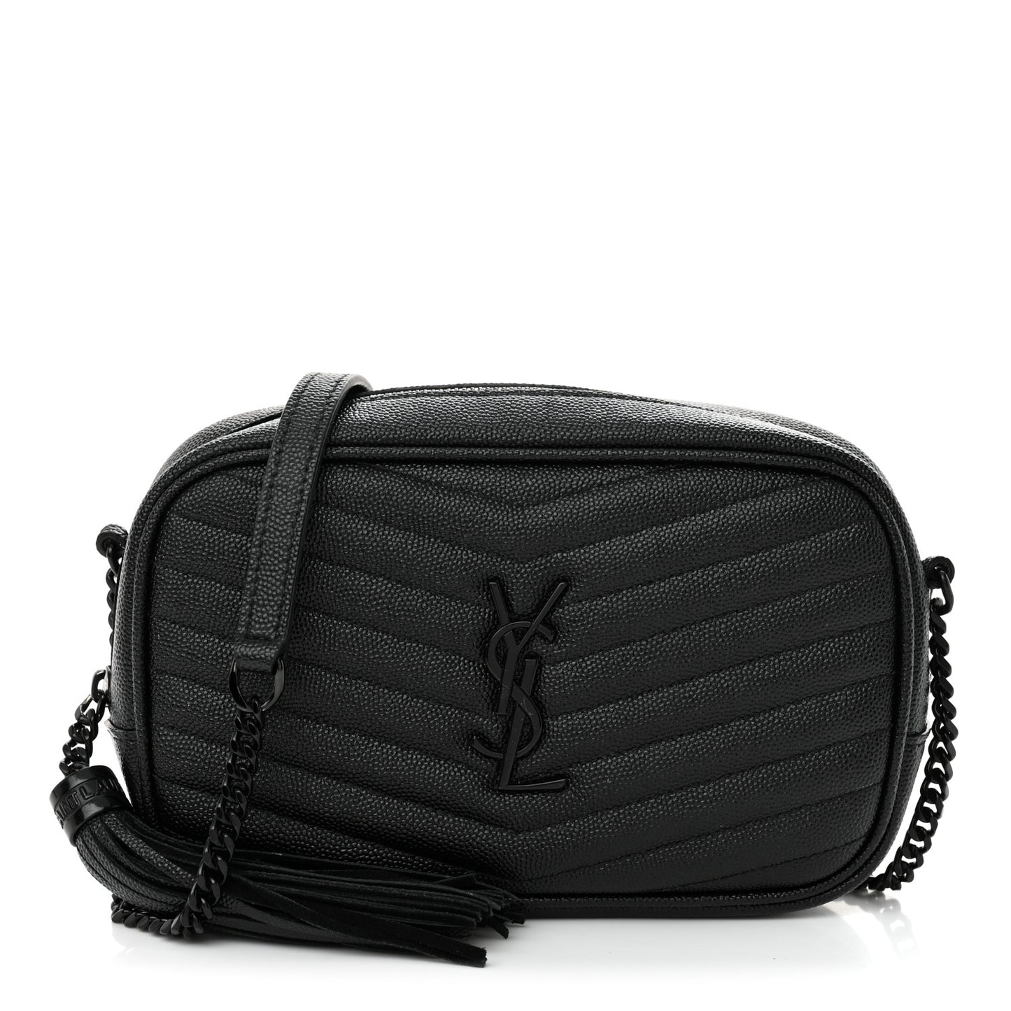 Grain De Poudre Matelasse Monochrome Monogram Mini Lou Camera Bag Black