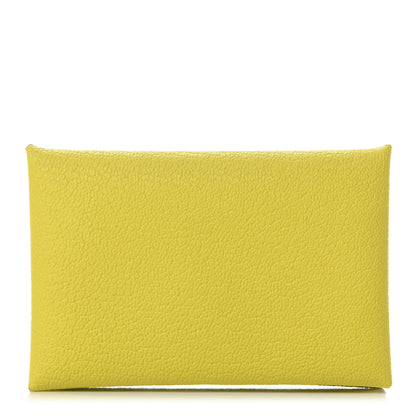 Hermes Chevre Mysore Calvi Card Case Lime 1 of 8