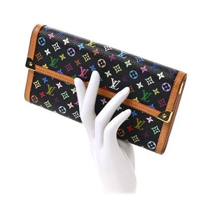 Louis Vuitton Monogram Multicolor Porte Tresor International Wallet Black 2 of 8