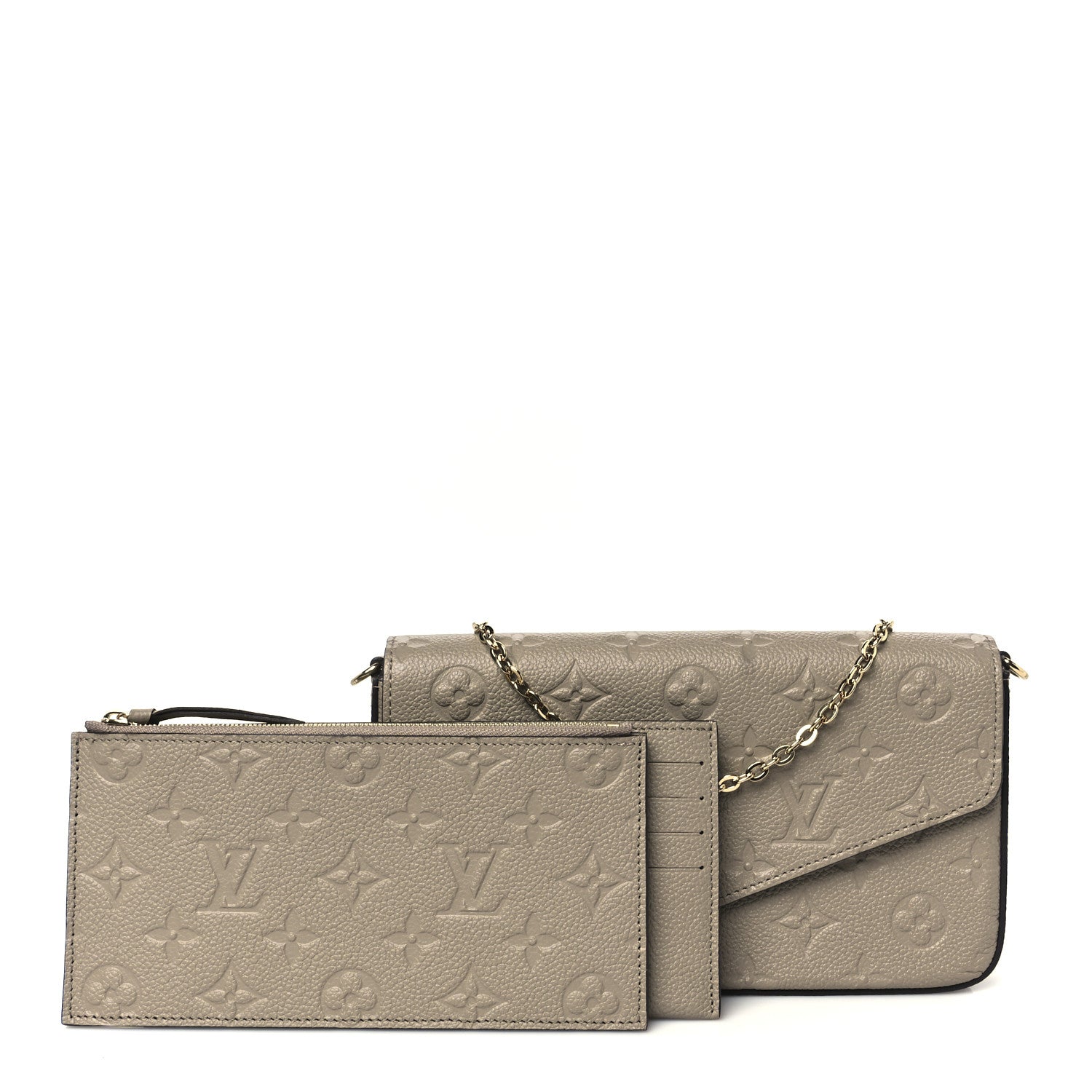 Louis Vuitton Empreinte Pochette Felicie Chain Wallet Tourterelle 3 of 16