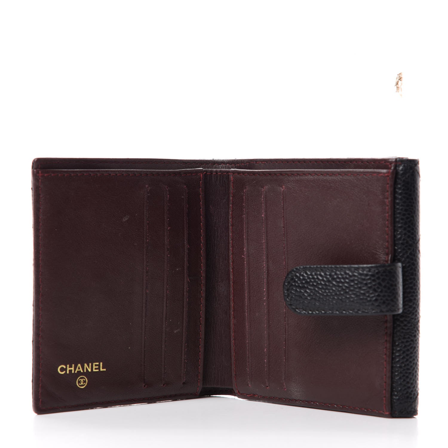 Chanel Caviar Quilted Compact French Flap Wallet Black 5 of 9