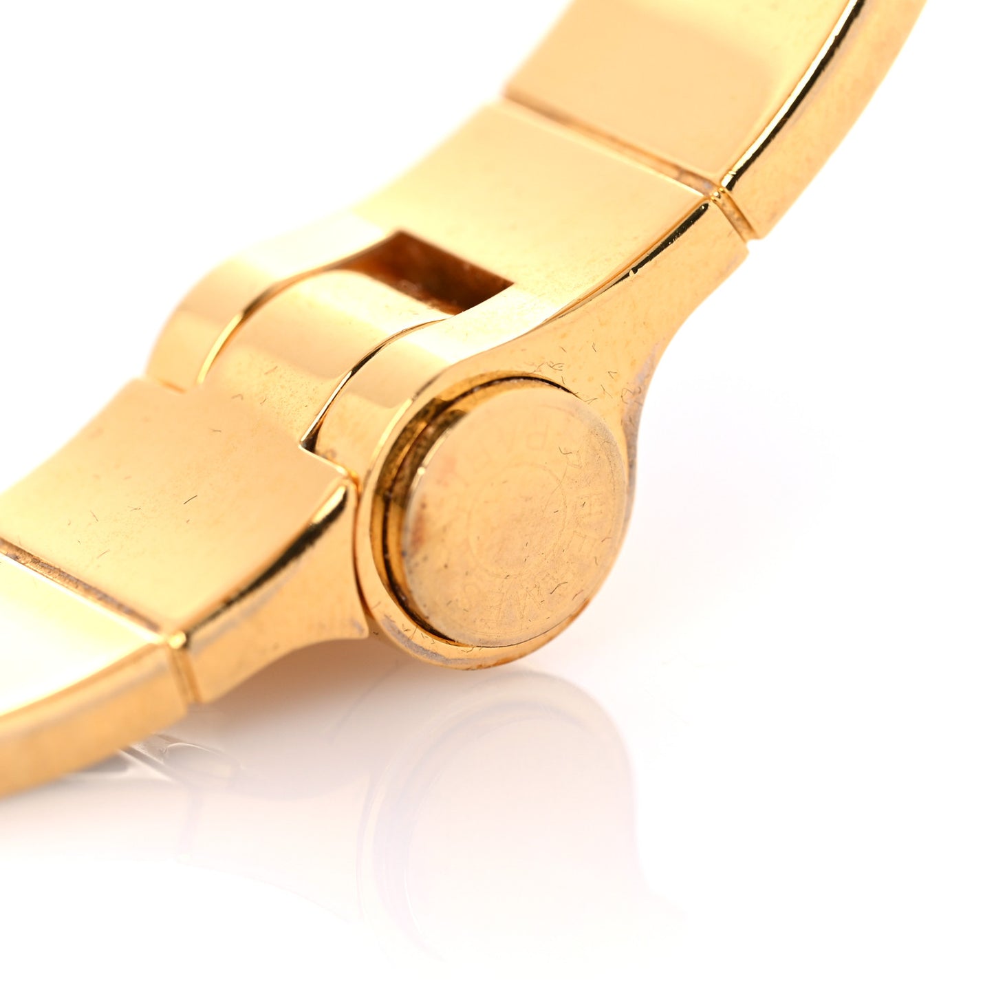 Lizard Charniere Cuir Narrow Hinged Bracelet S Vert Moyen