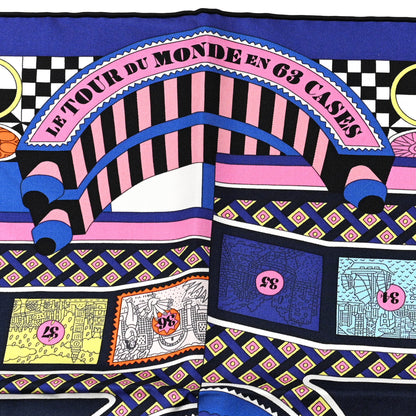 Hermes Silk Regles Du Jeu Scarf 90 Violet Rose Multicolor 3 of 6
