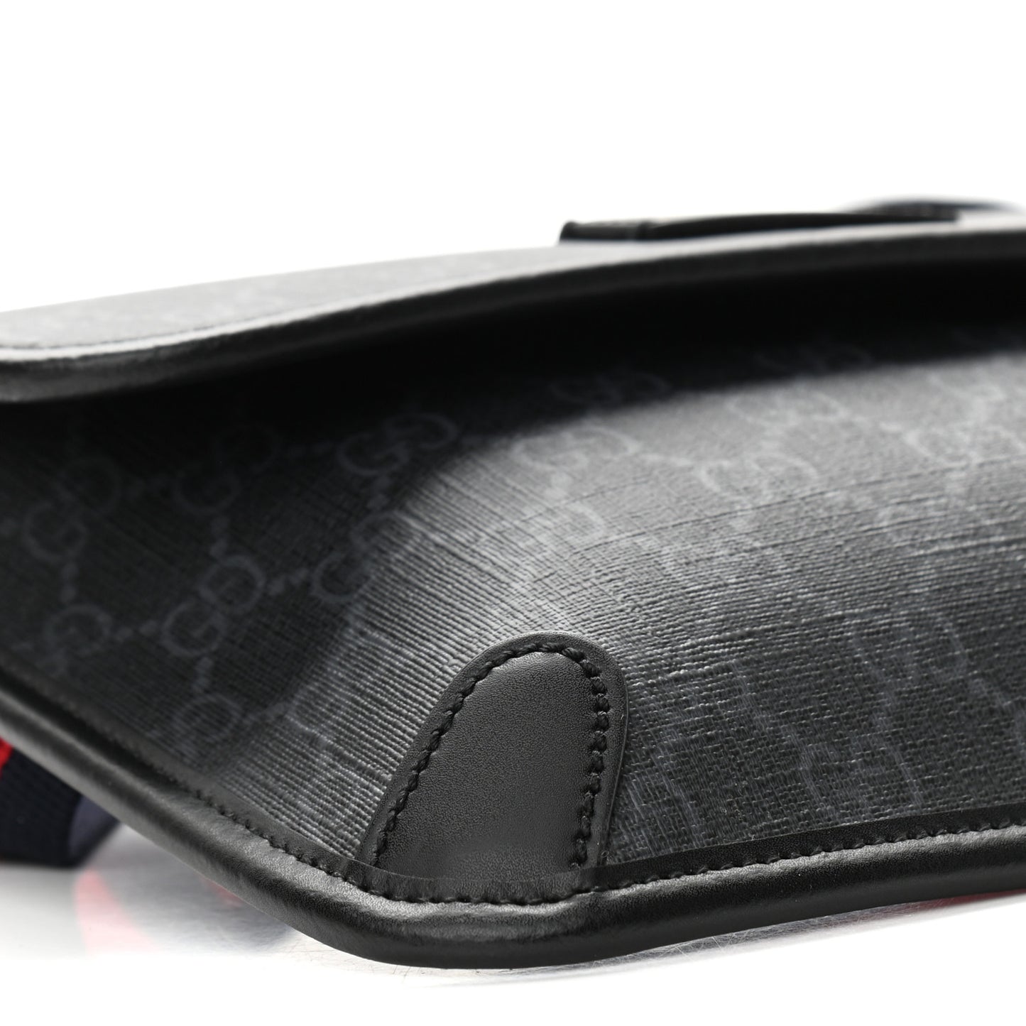 GG Supreme Monogram Web Slim Belt Bag Black Grey