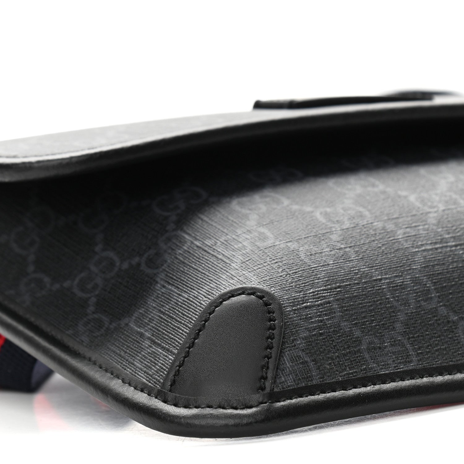 Gucci GG Supreme Monogram Web Slim Belt Bag Black Grey 7 of 9