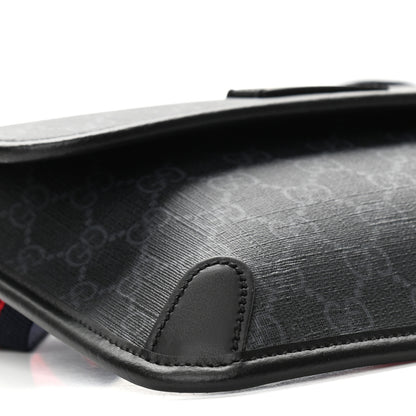 Gucci GG Supreme Monogram Web Slim Belt Bag Black Grey 7 of 9