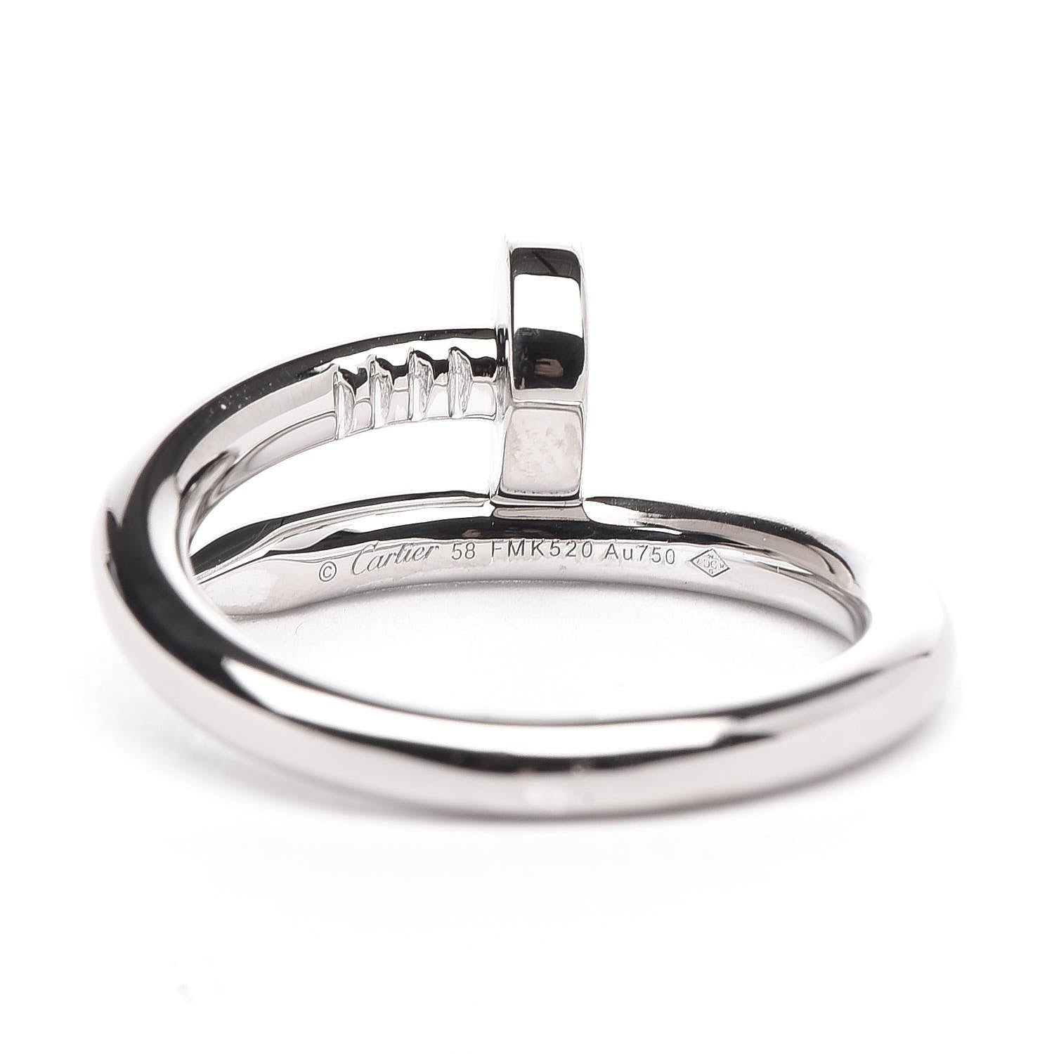 Cartier 18K White Gold Juste Un Clou Ring 58 5 8.25 4 of 5