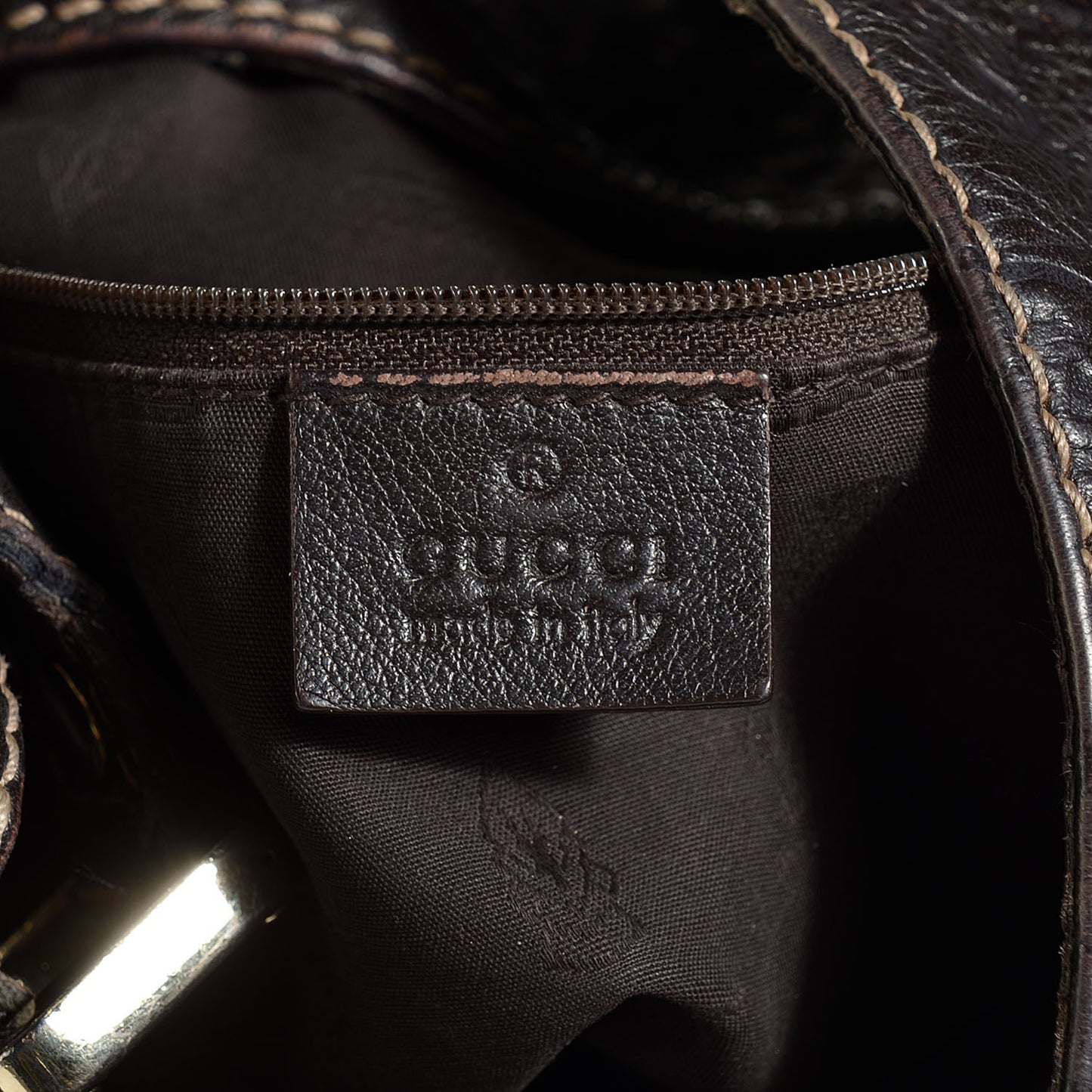 Guccissima Large New Ladies Web Hobo Dark Brown
