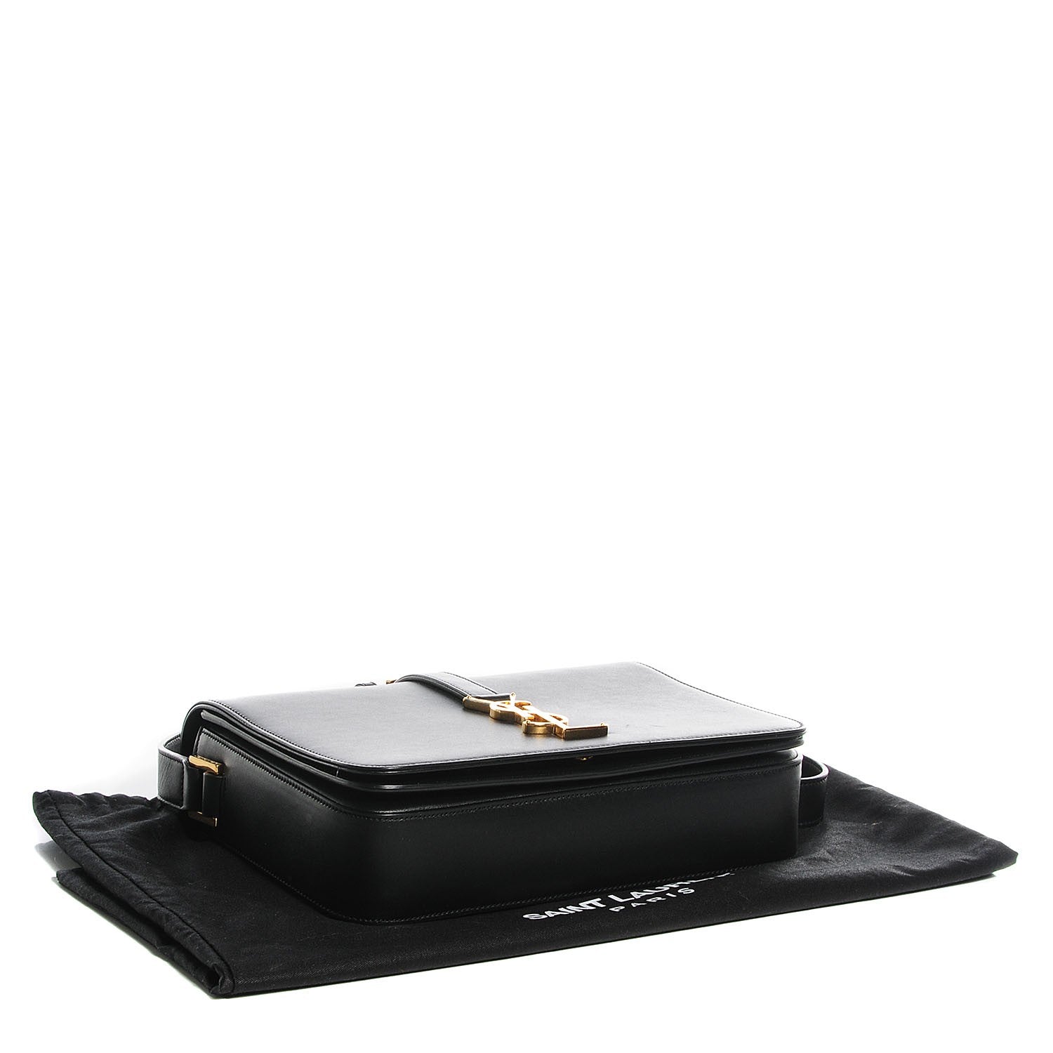 Saint Laurent Smooth Calfskin Medium Classic Monogram Universite Bag Black 4 of 9